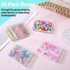 24 Pack Plastic Crayon Boxes with Lids, Clear Stackable Storage