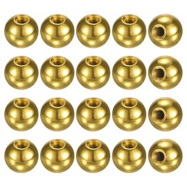 M METERXITY 20-Pack Threaded Ball Nut Knobs, M3x9mm Carbon Steel Female Thread Ball Nut Cap for Lighting Fixtures/Machinery/DIY, Round Solid Screw Cap Cover [Electrophoretic Gold]