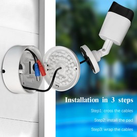 (ABS New) Security Camera Junction Box,Security Camera Bracket Outdoor,Plastic Waterproof Security Camera Mount Hide Cable Junction Box for Arlo Solar Panel Flip Cover Cable Cover