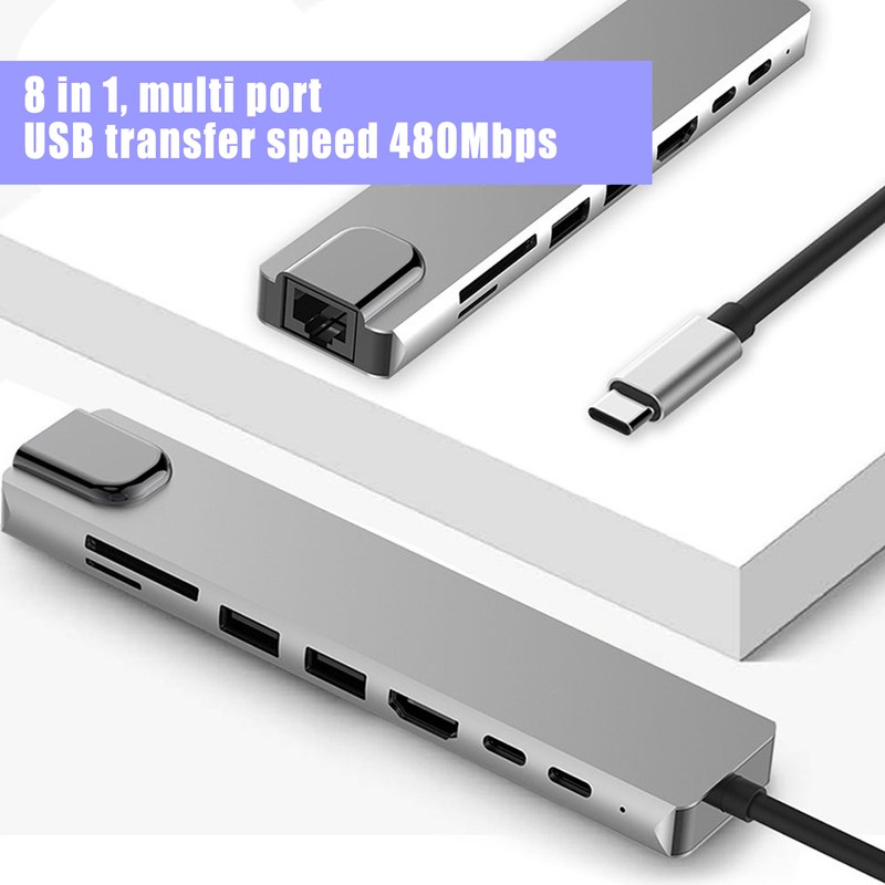 8 in 1 USB C Hub 4K 87W PD Charging