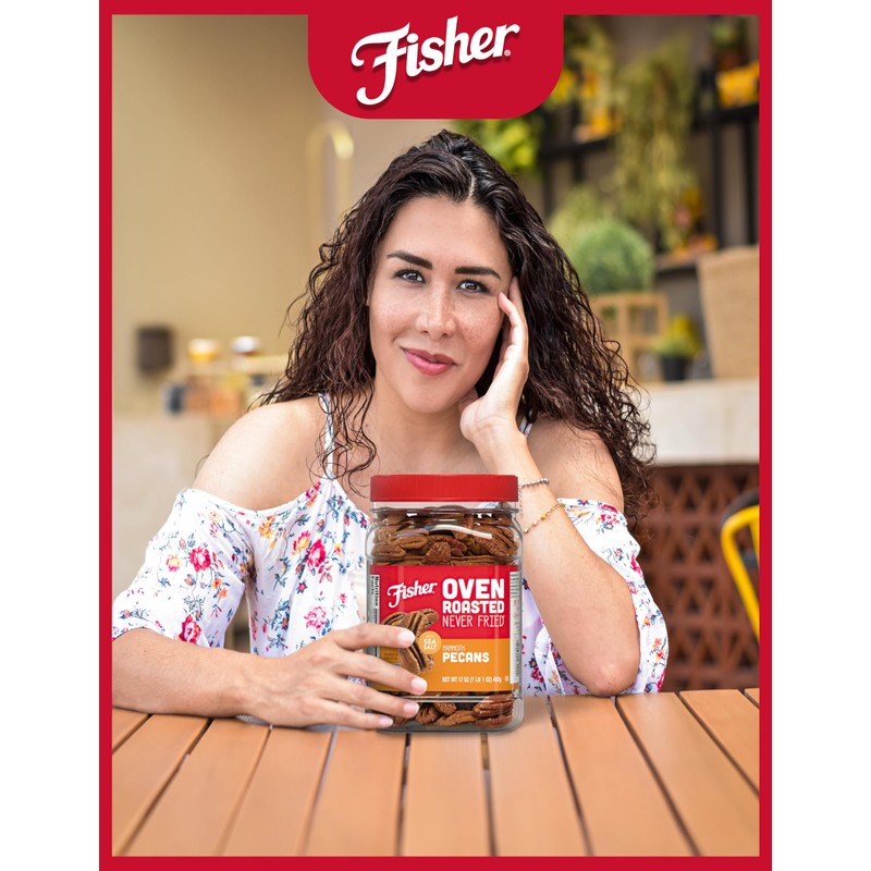 Fisher Oven Roasted Never Fried Mammoth Pecans, 17 Ounces (Pack