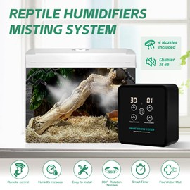 MECESOR Automatic Reptile Mister Humidifier with Timer, Programmable Terrarium Misting System for Chameleons, Snakes, Frogs, Turtles & Lizards - Smart Spray Control