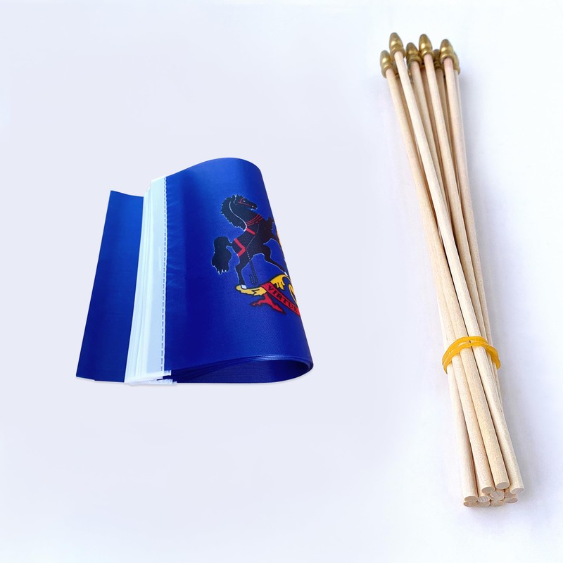 Pennsylvania PA State Flag on Wood Stick Small Mini Hand