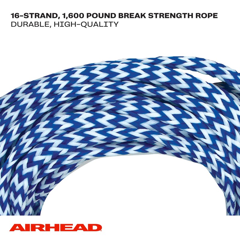 Airhead Water Ski Rope, Tractor-Grip Handle,Blue and White, 1 Section,