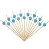 Minisland Blue Heart Skewers for Appetizers Fruit Kabobs Long Bamboo