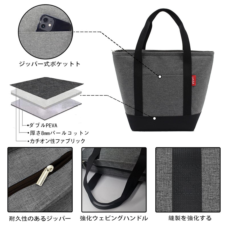 LHZK Cooler Bag Eco Bag Foldable Tote Bag Lunch Bag