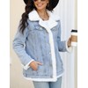 Bellivera Women's Denim Jacket Sherpa Fleece Lined Coats Faux Fur
