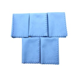 Alnicov 5PCS Universal Microfiber Polishing Cleaning Cloth for Musical Instrument Guitar Violin Piano Clarinet Trumpet Sax Blue