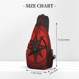 PVTIONXIE Red Satan Baphomet Satanic Pentagram Sling Backpack for Women Men, Chest Bag Daypack Crossbody for Travel Sport Running Hiking