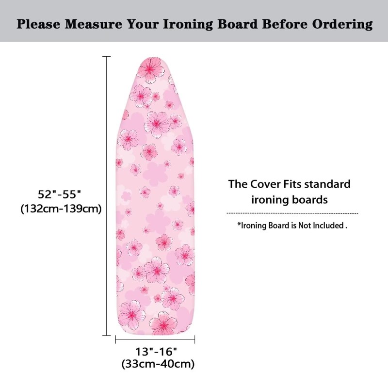 Flashideas Pink Flower Ironing Board Cover with Elastic Edge Non