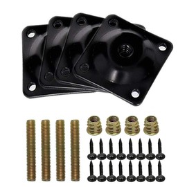 La Vane Leg Mounting Plates, Furniture Leg Attachment Plates with M8 Hanger Bolts Screws Repair Kit for Sofa Couch Chair - Set of 4