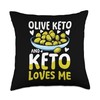 Olive Keto And Keto Loves Me Throw Pillow