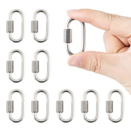 5/32" Quick Chain Link,10 Pack Stainless Steel Chain Quick Link,Small Locking Carabiner Threaded,Chain Connector,HOME MASTER HARDWARE