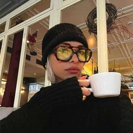 Laurinny Retro Pilot Sunglasses for Men and Women Classic Hexagonal Sunglasses Double Bridge Sunglasses, Tortoiseshell/Yellow