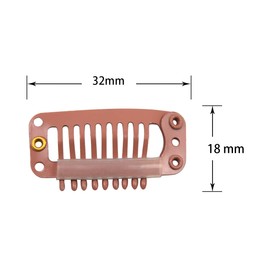 YTBYT-50 pinzas para extensiones de cabello, 32 mm, 9 dientes, pinzas para peluca, pinzas para el cabello a presión de metal con respaldo de silicona de goma para pelucas, accesorios para el cabello,