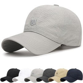 Baseball caps for Mens and Womens with Adjustable Buckle Sports Cap for Men's Accessories Unisex Cotton Plain Hat Breathable Summer Sun Visor Hat Trucker Outdoor Sport Light Gray