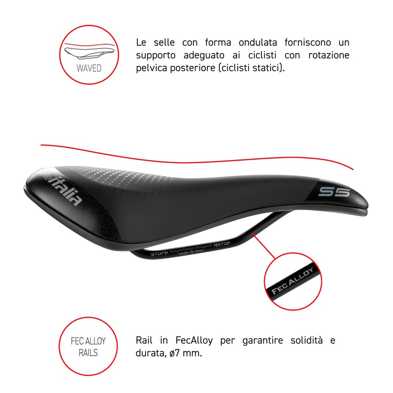 SELLE ITALIA Sella S5 Superflow nera, S3