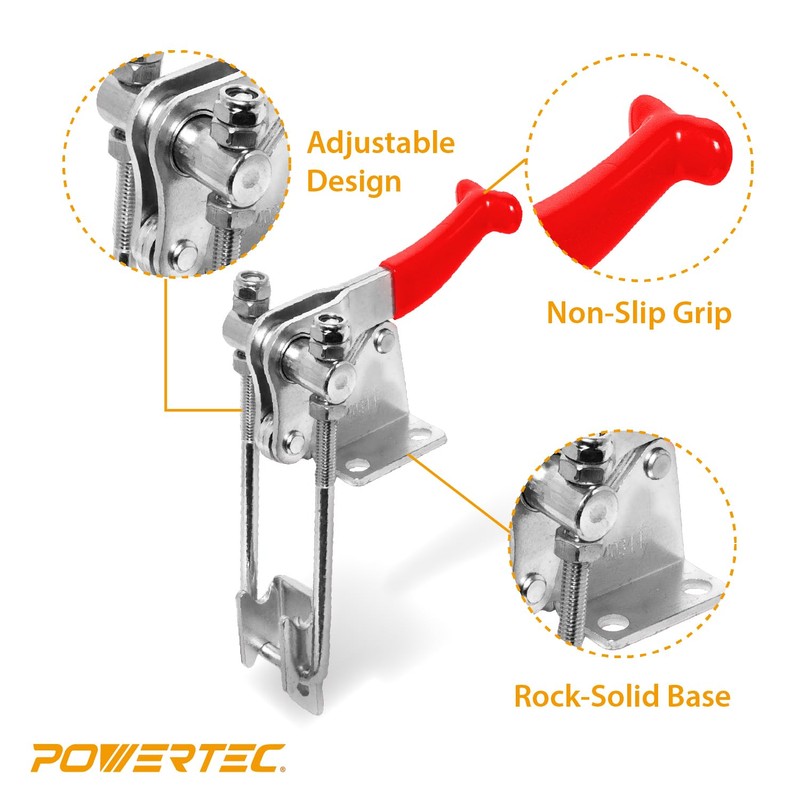 POWERTEC 1PK Toggle Clamp, 1980 lbs Holding Capacity, 40344 Adjustable
