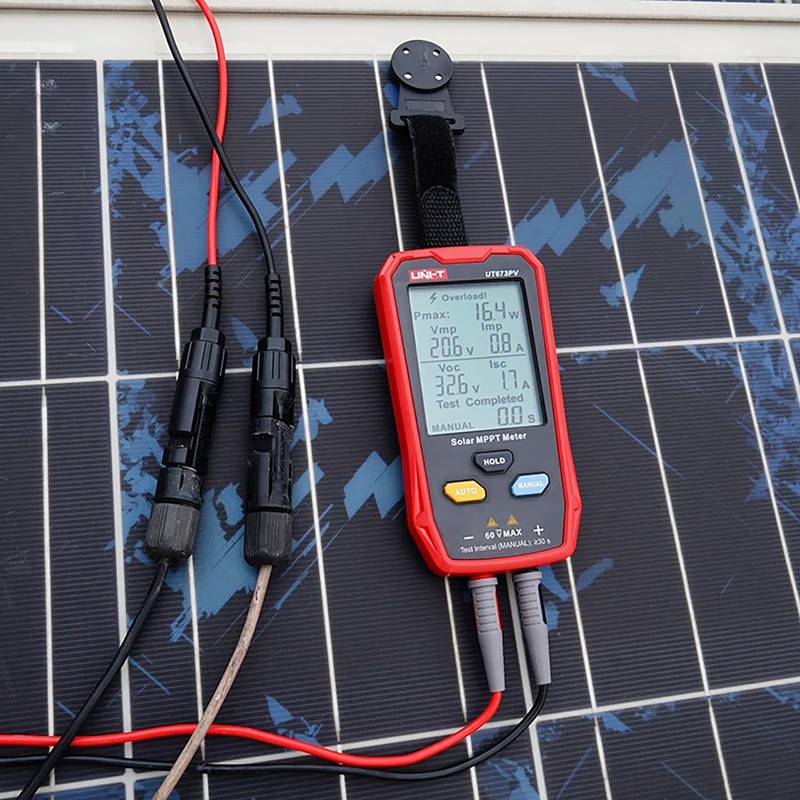 UT673PV - Probador de panel solar, multímetro fotovoltaico, 800 W,