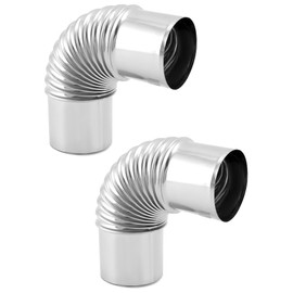 QWORK Stainless Steel 90 Degree Elbow Pipe for Chimney Flue, 2.36" Diameter for Outdoor Camping Wood Stoves, Hot Tents, Indoor Water Heater Systems, 2 Pcs