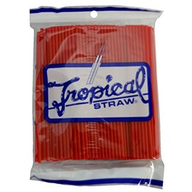 Commercial Tropical Straws, Red, Pack of 200 (32150013)