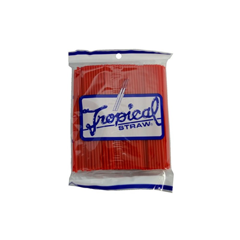 Commercial Tropical Straws, Red, Pack of 200 (32150013)