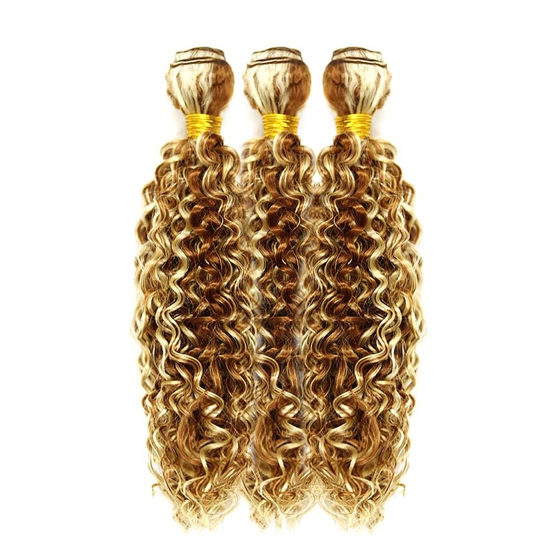 Highlight Bundles Blonde Kinky Curly Human Hair Bundles #30 Human