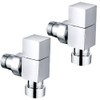 NRG Angled Square Head Towel Rail Designer Radiator Valves 1
