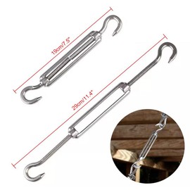 Turnbuckles, Stainless Steel, Turnbuckles, 304 Stainless Steel Adjustable Turnbuckle, Cable Tensioner, Stainless Steel, Turnbuckle Hook/Hook, Stainless Steel, Turnbuckle Wire Tensioner (M8, 4 Pieces)