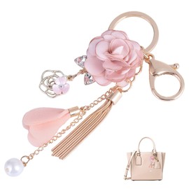 Keychain Flower Tassel Pearl Key Chain Exquisite Key Ring for Women Keys Handbags Birthday Gift