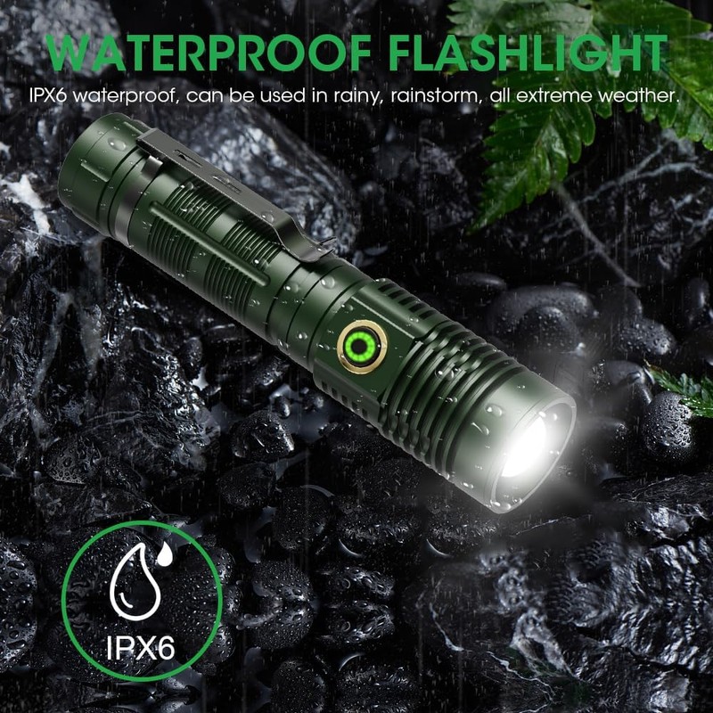 Spriak Rechargeable Flashlight High Lumens, High Lumens Super Bright Magnetic