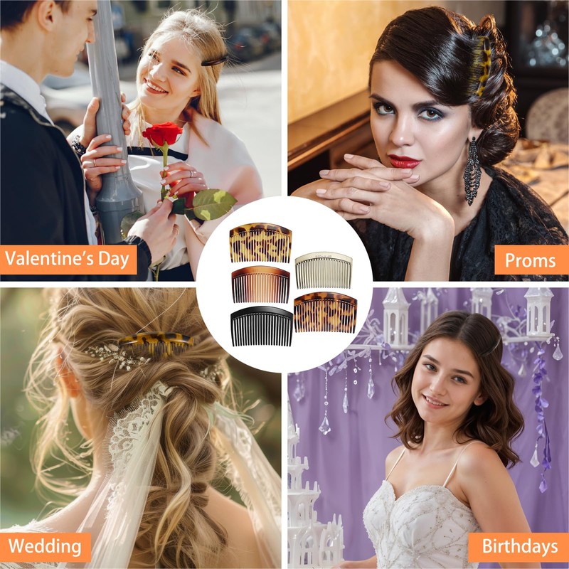 Ymapinc Pack of 5 French Clip On Hair Comb