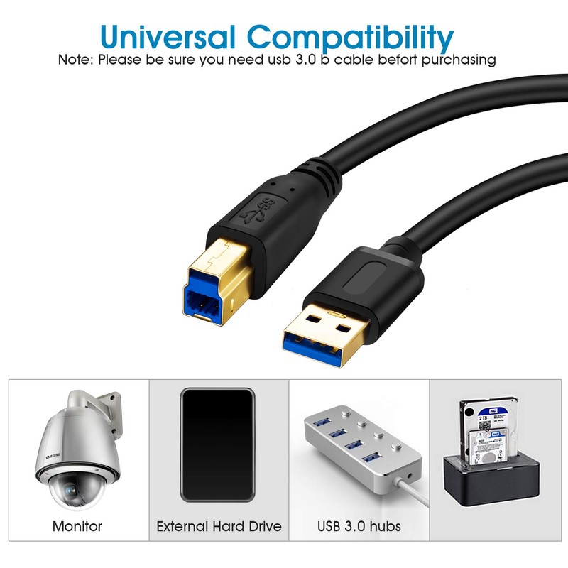 Jelly Tang USB 3.0 Cable A to B 3Ft, Superspeed