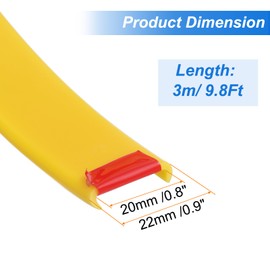 uxcell U-Shape Edge Banding, 9.8ft x 20mm TPE Self-Adhesive Veneer Edging, Plywood Edge Trim Flexible Furniture Edge Protector for Countertop Cabinet Shelf Repair Restoration (Yellow)
