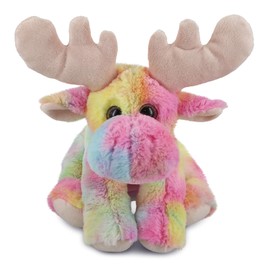 Puzzled DolliBu Rainbow Floppy Moose Stuffed Animal – Soft Huggable Moose – 12 Inches