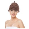 Sombrero Gorro Baño Coral Fleece Sauna Color Café Portátil Secado