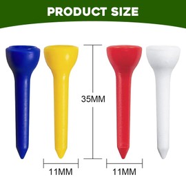 Defresit 120 Count Small Golf Tees Plastic, Golf Tees 36mm Length Durable and Reliable Ideal for All Golfers Colorful Assortment for Easy Identification
