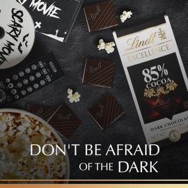 Lindt EXCELLENCE 85% Cocoa Dark Chocolate Candy Bar, Halloween Candy, 3.5 oz. Bar (12 Pack)