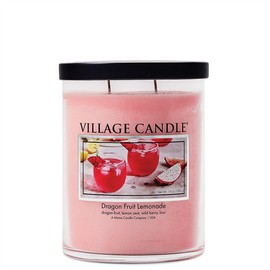 Village Candle Dragon Fruit Lemonade, Medium Black Lid Tumbler Scented Candle, 14 oz.