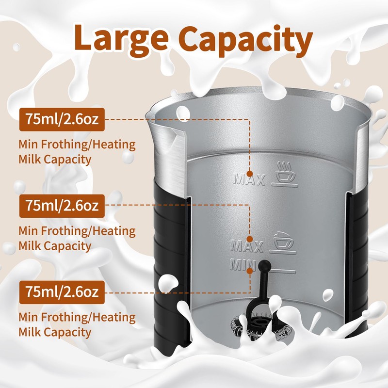 4 In 1 Electric Milk Frother Steamer - Hot and