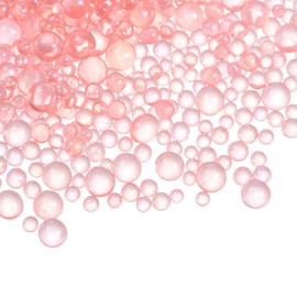 HARFINGTON 10pcs Resin Bubble Beads, 100g 1-3mm Iridescent Glass No Hole Tiny Beads for DIY Silicone Mold Art Fillings Jewelry Making, Bright Pink