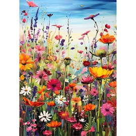DPHERO Colorful Flowers Diamond Painting Kits for Beginners Adults,5D DIY Flowers Diamond Art Kits,Round Full Drill Diamond Painting Art,DIY Painting by Numbers Diamond Art Painting 12x16 inch