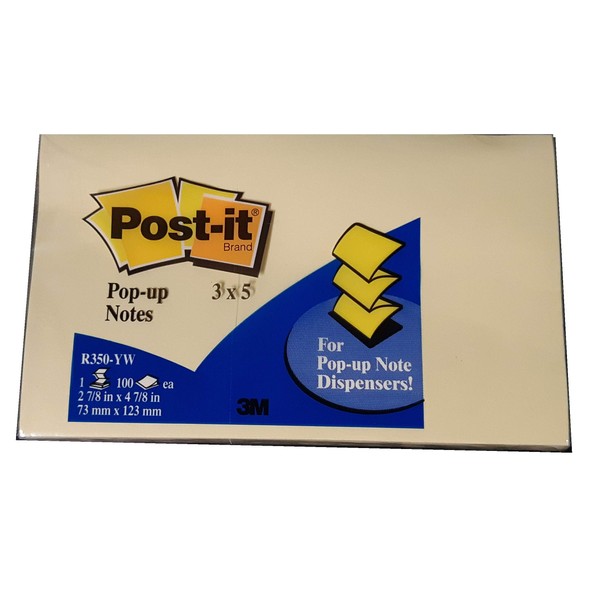 Post-It R350yw Original Canary Yellow Pop-Up Refill, 3 X 5,