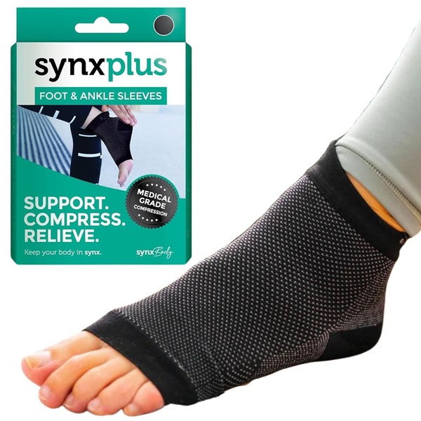 SynxBody SynxPlus Foot & Ankle Sleeve BLACK - SynxPlus Ankle