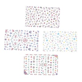 FOMIYES Elegant Manicure Nail Accessorie 4 Pack of Unique Nail Art Stickers Unicorns Rainbows for Girls Women