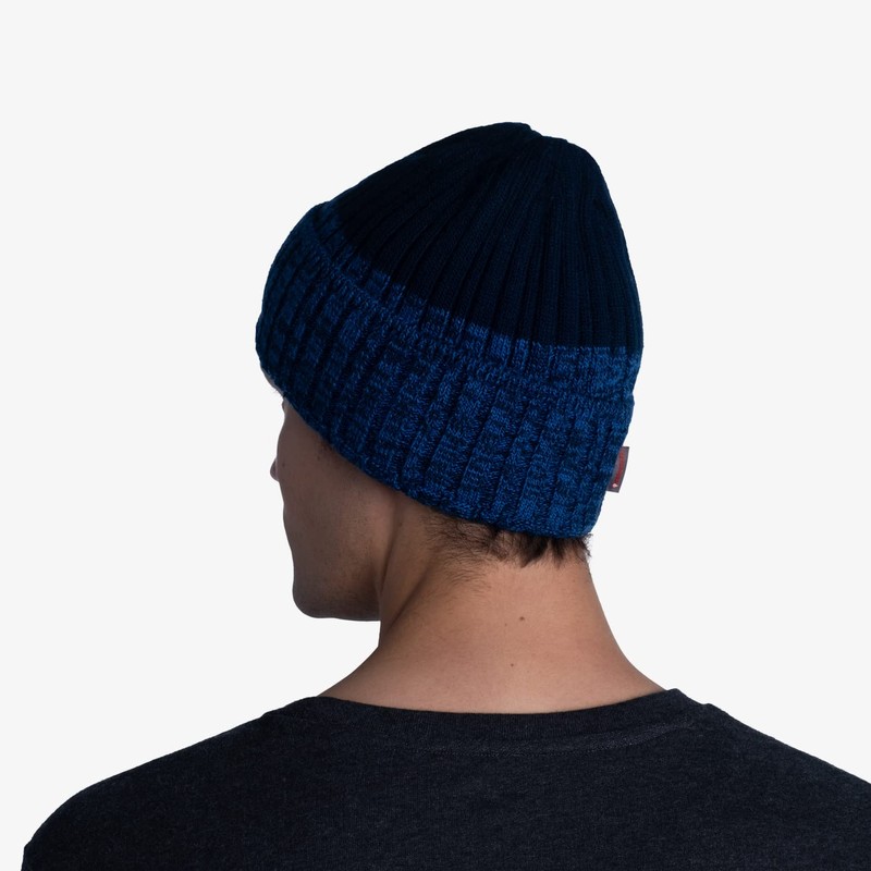 Buff Unisex Knitted Fleece Lined Beanie Hat - Night Blue