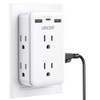 LENCENT Multicontacto Pared de 2 a 3 Clavijas, Extensor de