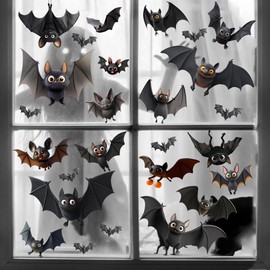 VELUMI Halloween Window Clings, Static Cling Stickers for Glass (Bat2)