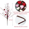 ANROUIN 4 Pcs Artificial Red Berry Flower Heart Shaped Red