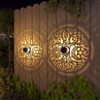 gardencave 4 Pack Solar Fence Lights Metal Solar Powered Outdoor